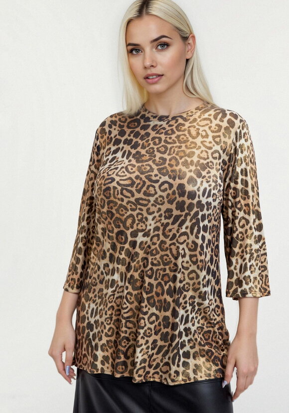 Блуза из ткани с голографическим принтом шир.  580, рис. 4