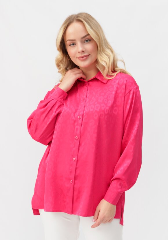 Рубашка атласная с анималистичным принтом шир.  580, рис. 14