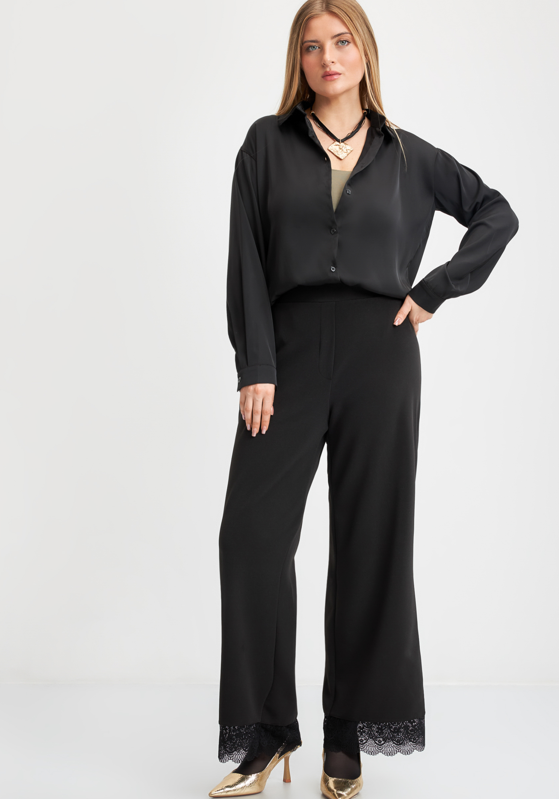 

Брюки с кружевом, Черный