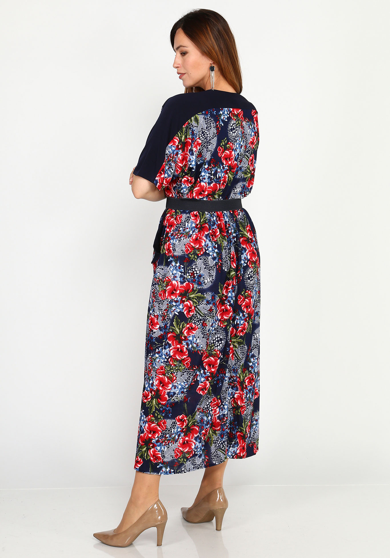Платье-макси на эластичном поясе Bianka Modeno, размер 56, цвет красный - фото 6