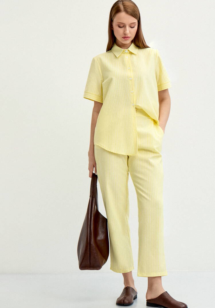 Брюки зауженные в полоску шир.  750, рис. 17