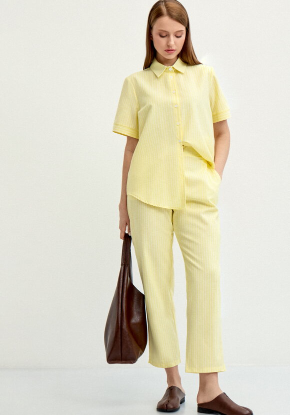 Брюки зауженные в полоску шир.  580, рис. 17