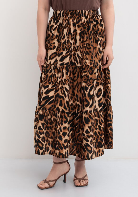 Юбка леопардовая миди шир.  580, рис. 4