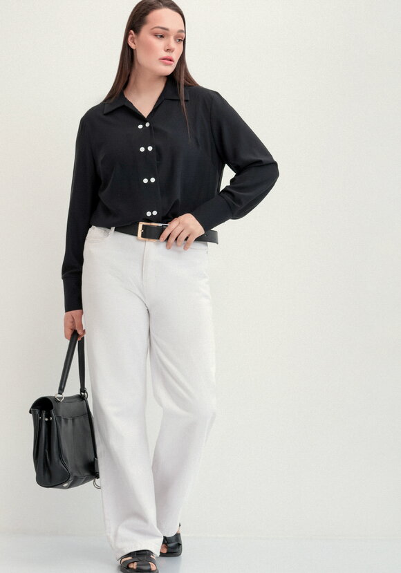 Рубашка с контрастными пуговицами шир.  580, рис. 9