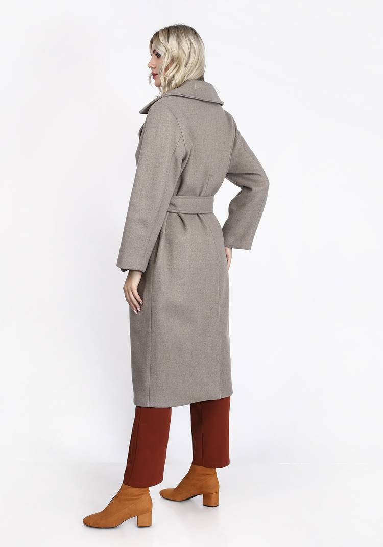 Пальто с поясом и английским воротником шир.  750, рис. 3