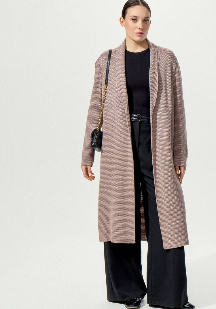 Кардиган удлиненный на поясе шир.  750, рис. 1
