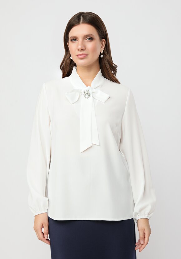 Блуза с брошкой шир.  580, рис. 4