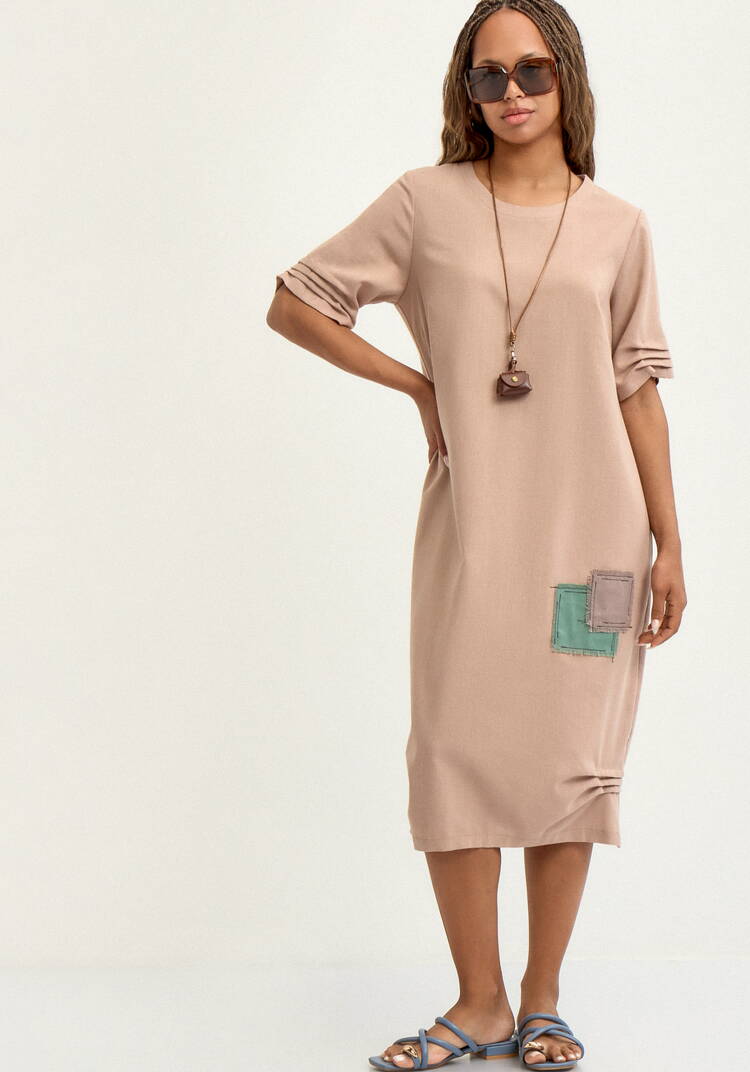 Платье изо льна свободного кроя шир.  750, рис. 9