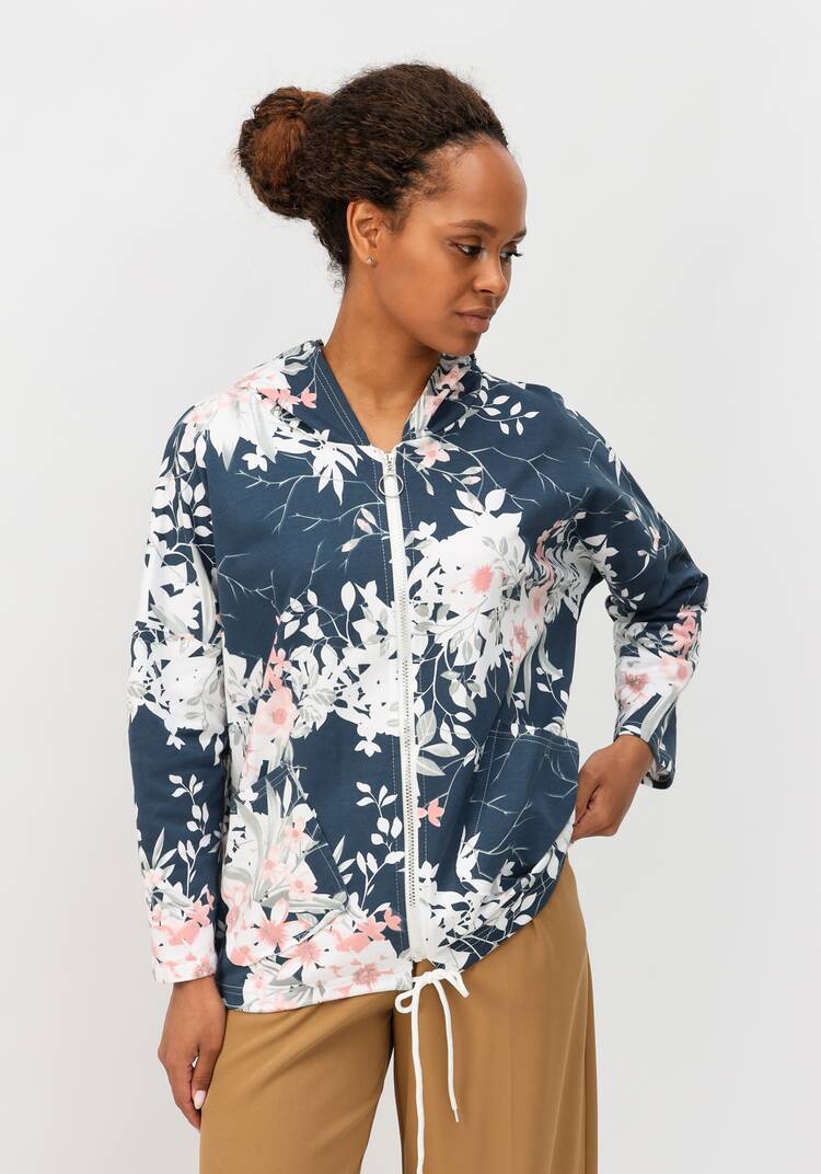 Жакет с цветочным принтом и капюшоном шир.  750, рис. 6