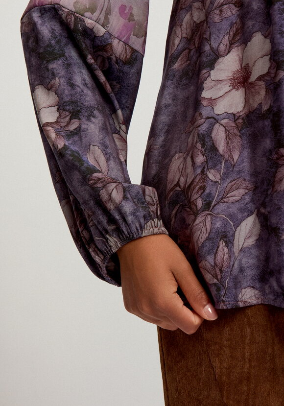 Блуза  с комбинированным принтом шир.  580, рис. 15