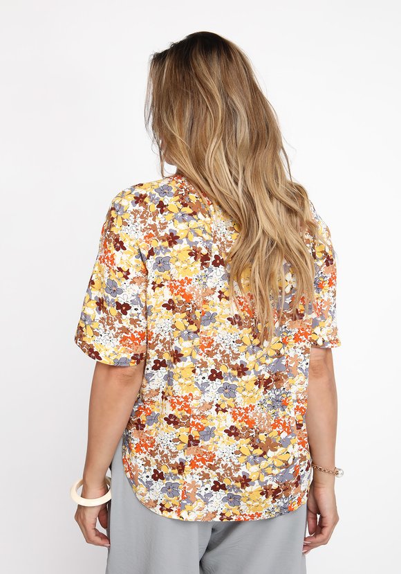 Блуза лёгкая с цветочным принтом шир.  580, рис. 7