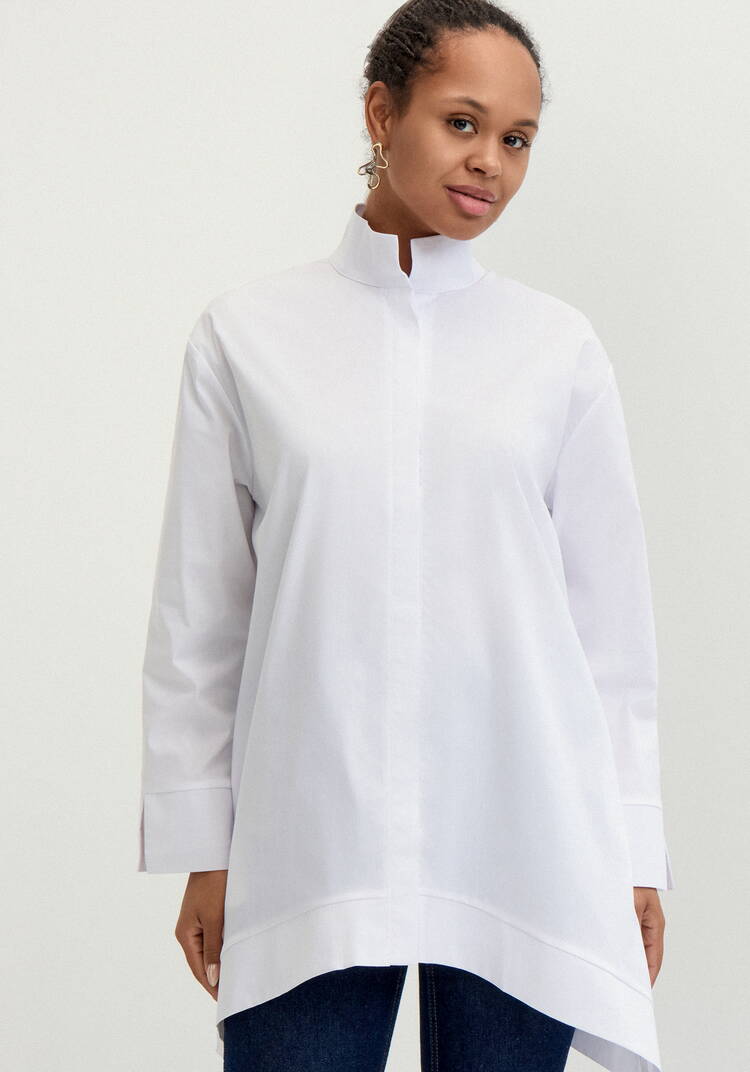 Рубашка с отложным воротом стойкой шир.  750, рис. 22