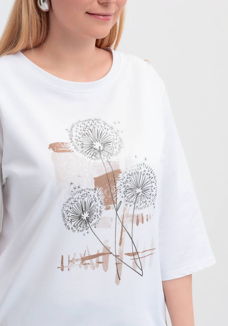 Блуза с длинным рукавом и цветочным рисунком шир.  750, рис. 5