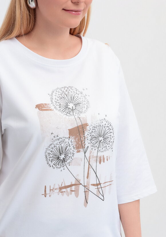 Блуза с длинным рукавом и цветочным рисунком шир.  580, рис. 5