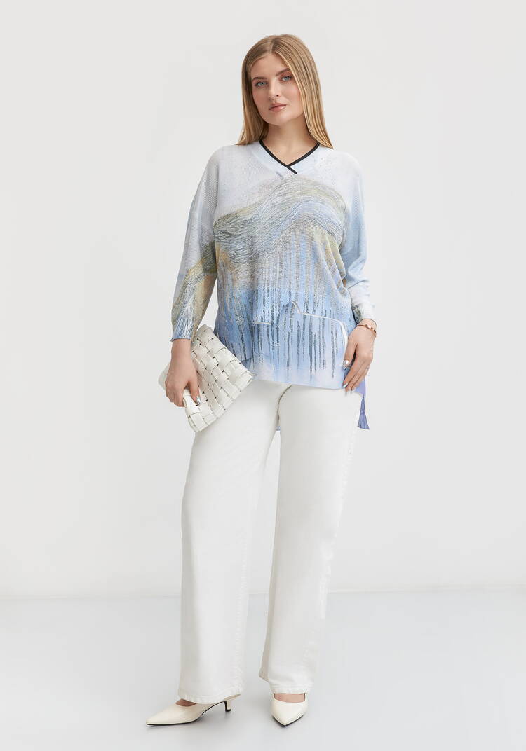 Джемпер-туника с дизайнерским принтомМилана шир.  750, рис. 8