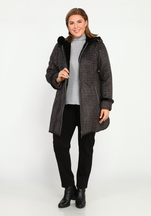 Дубленка с карманами на молнии шир.  580, рис. 1