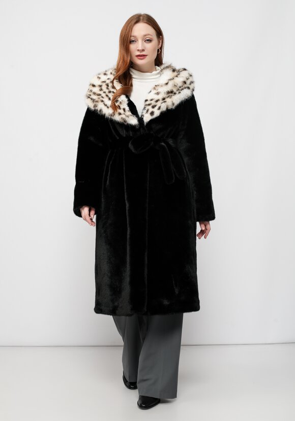 Шуба с леопардовым воротником шир.  580, рис. 9