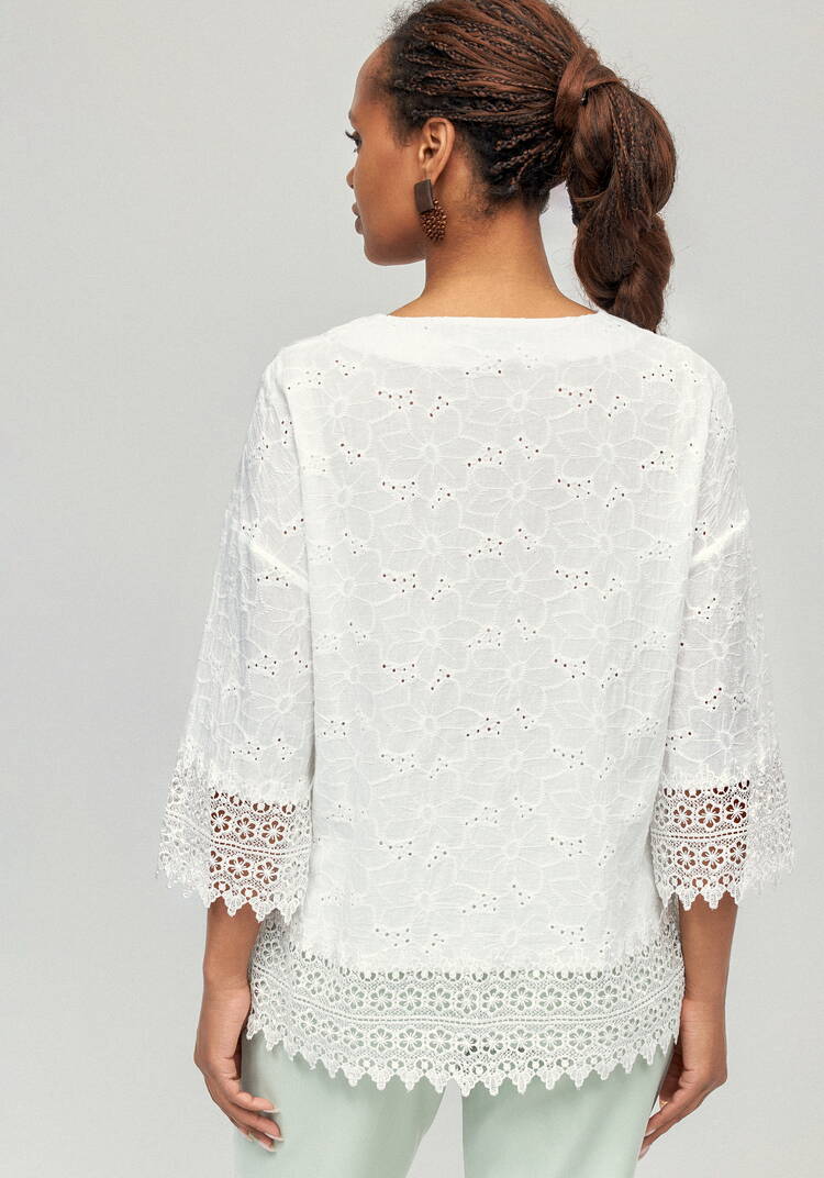 Блуза с кружевом Джулия шир.  750, рис. 3