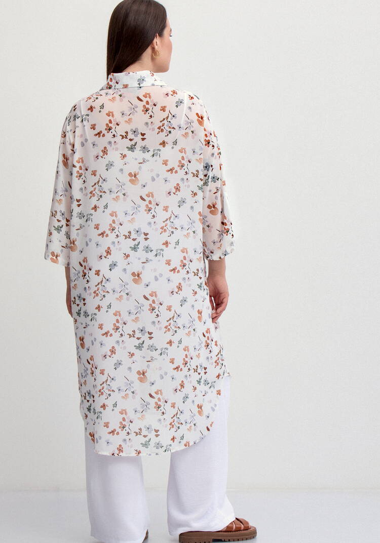 Рубашка с флористическим принтом шир.  750, рис. 26