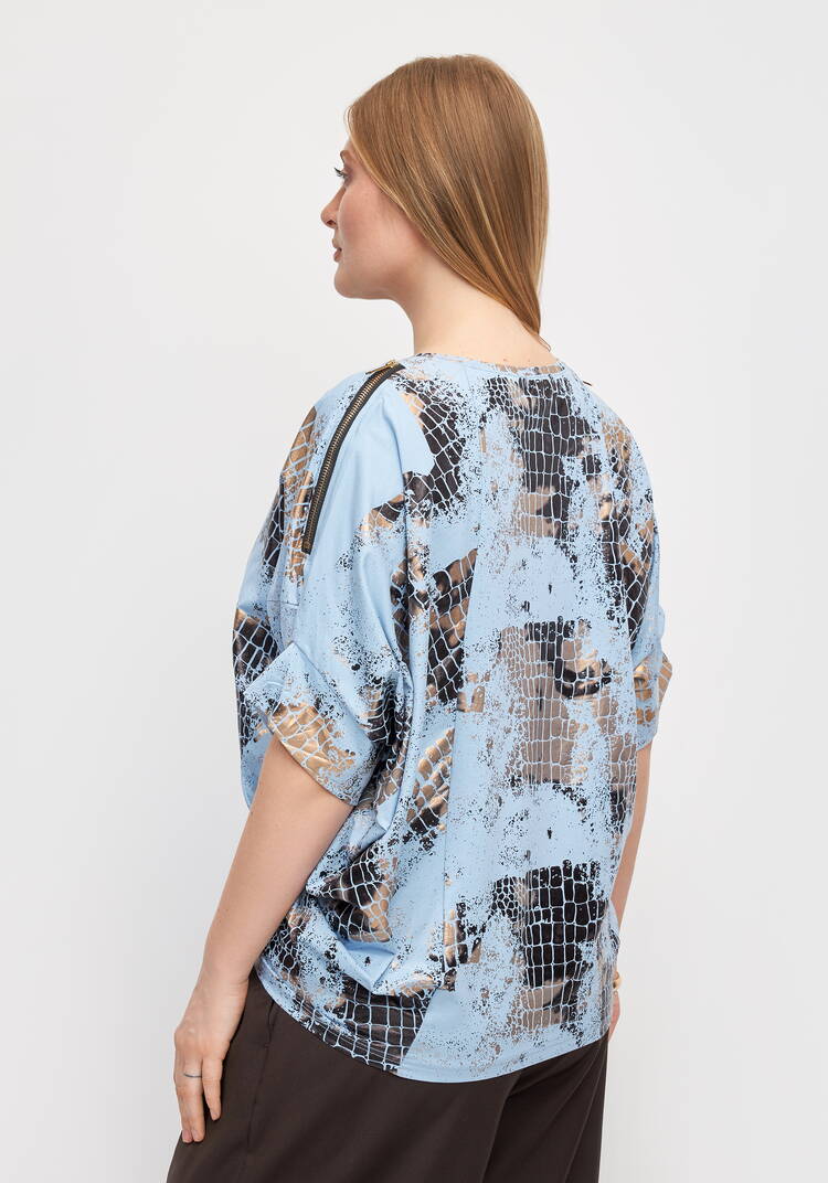 Блуза с блестящим принтом Эльвира шир.  750, рис. 3
