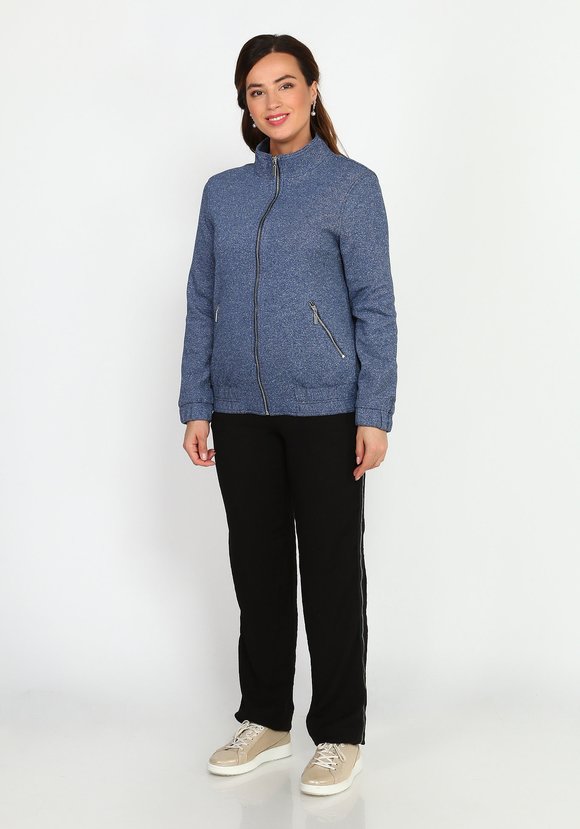 Бомбер на молнии с поясом-резинкой шир.  580, рис. 7