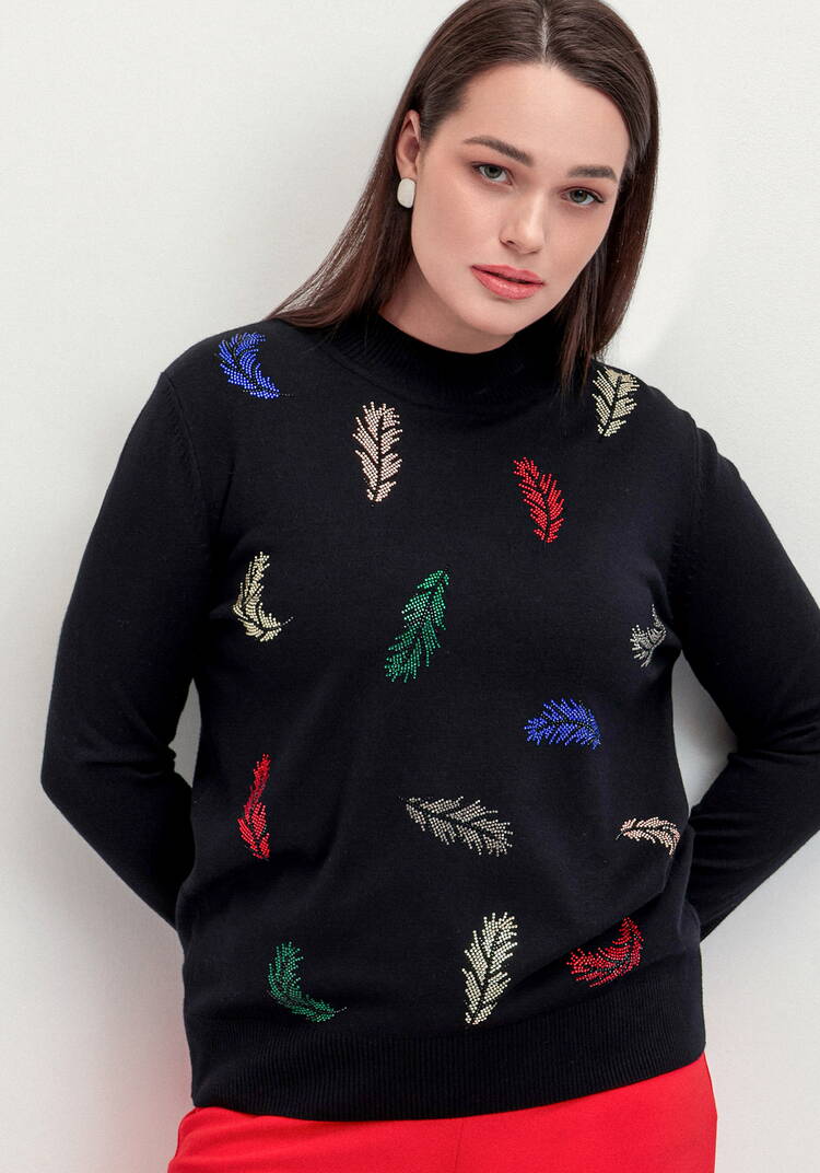 Джемпер с принтом в виде перьев шир.  750, рис. 16