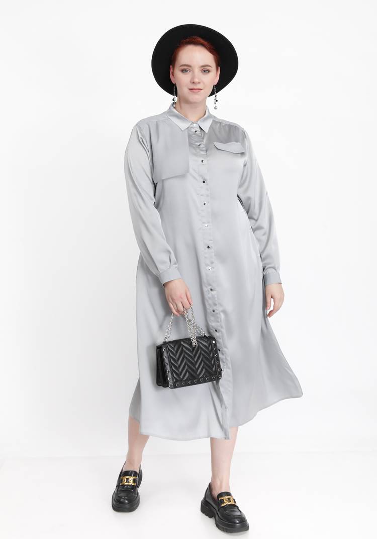Платье шелковое с застежкой на кнопках шир.  750, рис. 2