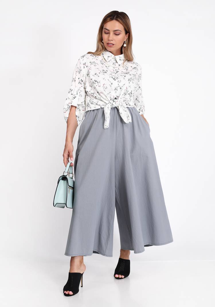 Рубашка на пуговицах с цветочным принтом шир.  750, рис. 13