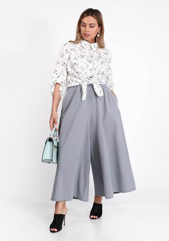 Рубашка на пуговицах с цветочным принтом шир.  580, рис. 13