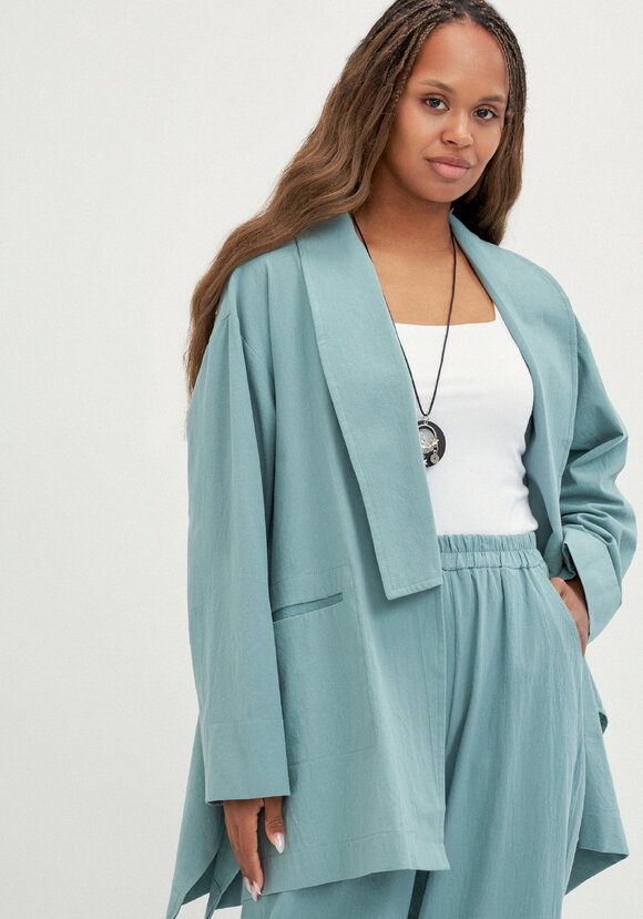 Кардиган свободный с оригинальным воротом шир.  580, рис. 18