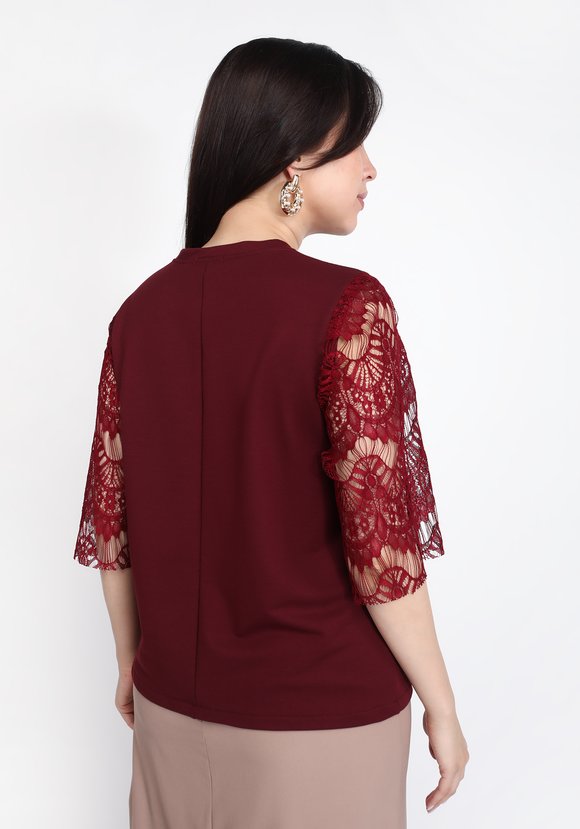 Топ-блуза с кружевным рукавом шир.  580, рис. 14
