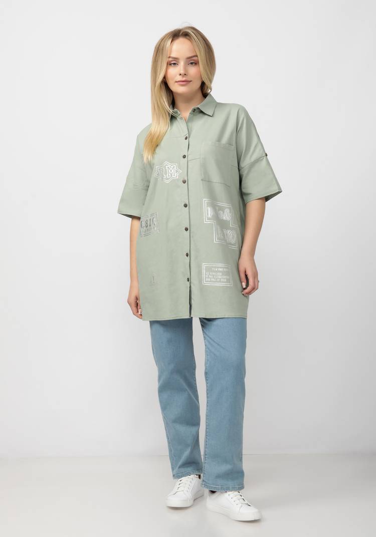 Удлиненная рубашка женская Каролин шир.  750, рис. 7