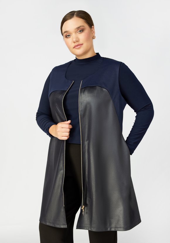 Жилет на молнии с круглым воротом шир.  580, рис. 2