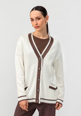 Кардиган удлиненный прямого силуэта