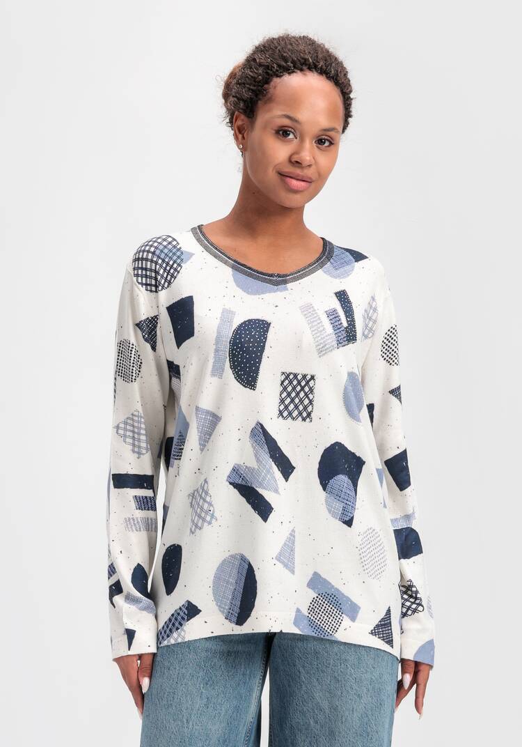 Джемпер с рисунком и стразами шир.  750, рис. 4