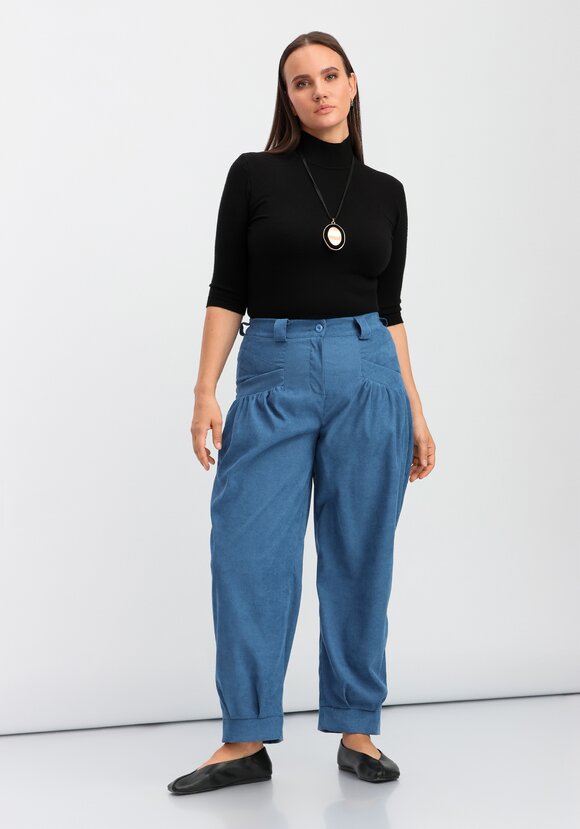 Брюки-бананы с манжетами по низу шир.  580, рис. 35