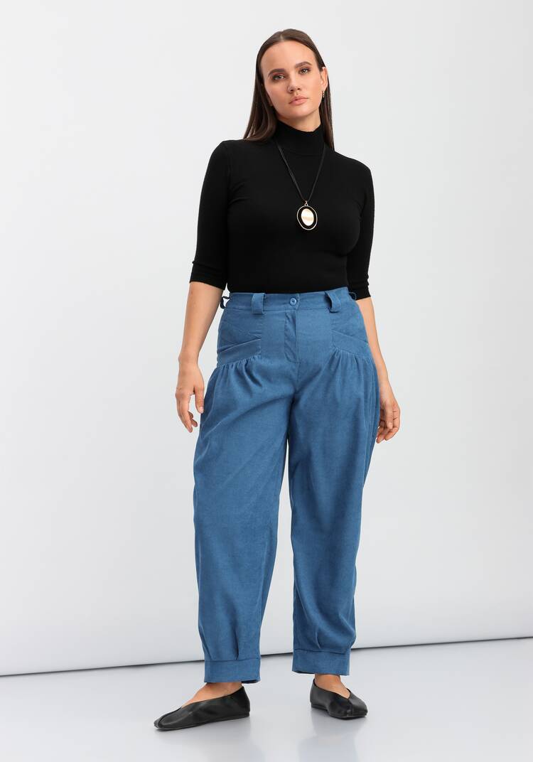 Брюки-бананы с манжетами по низу шир.  750, рис. 35