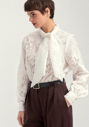 Блуза со съемным бантом