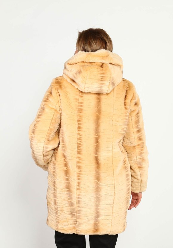 Шуба на молнии из эко-меха с капюшоном шир.  580, рис. 2