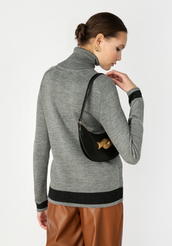 Свитер с контрастной отделкой по низу изделия шир.  580, рис. 2