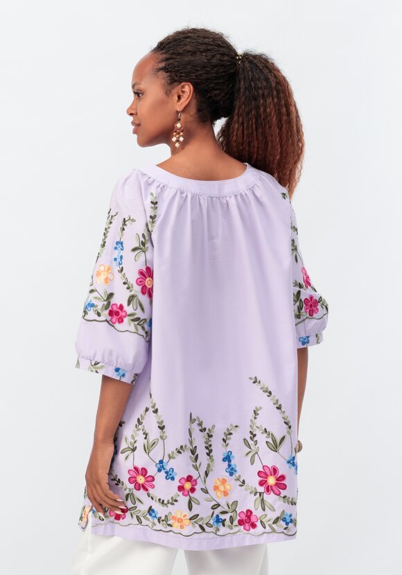 Блуза с цветочной вышивкой и рукавом реглан шир.  580, рис. 13