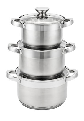 Набор кастрюль с капсульным дном, 6 предметов