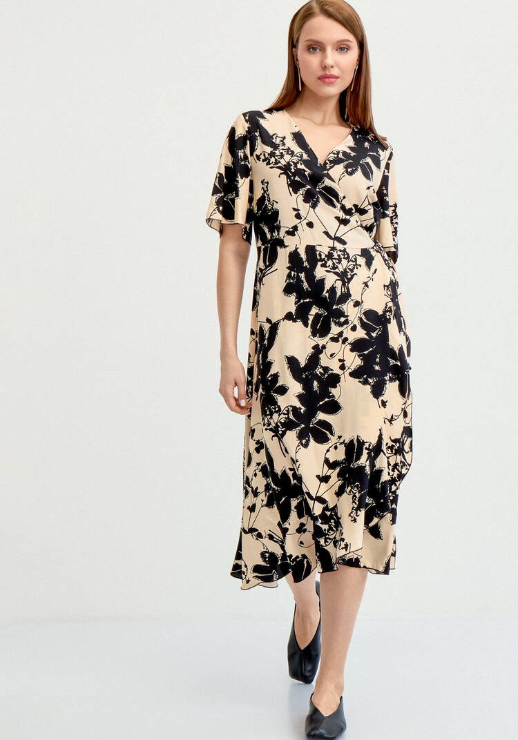 Платье с цвeточным принтом шир.  750, рис. 8