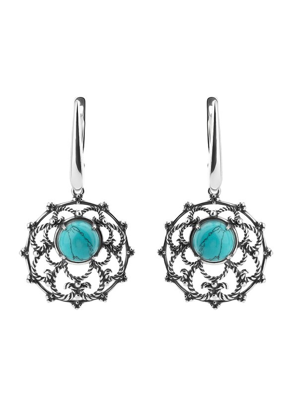 Серьги серебряные Росина шир.  580, рис. 1