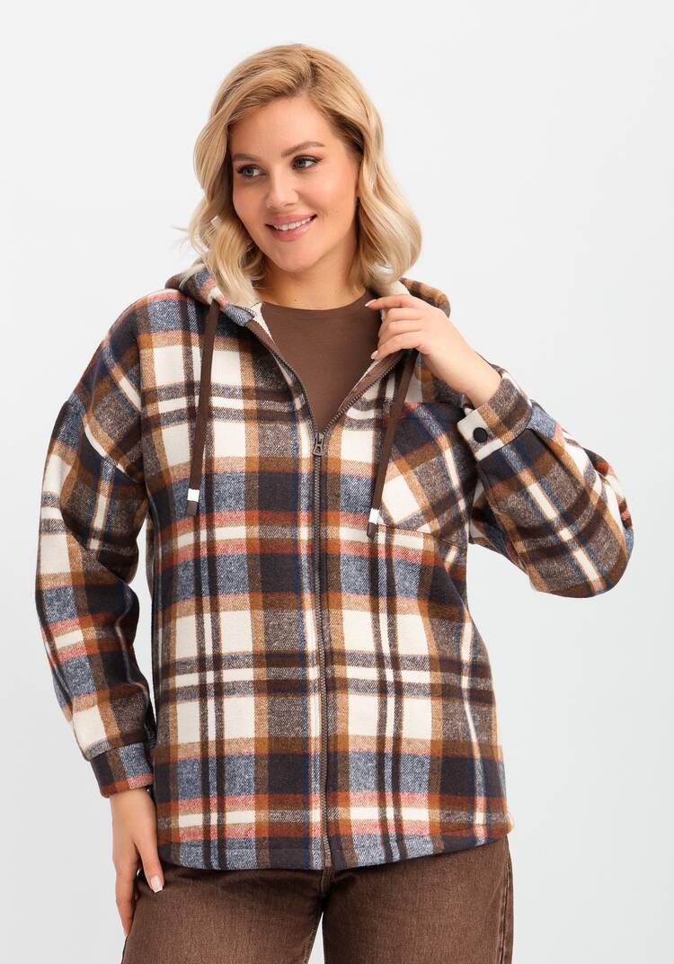 Толстовка утеплённая в клетку шир.  750, рис. 28