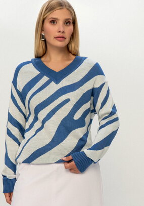 Джемпер с принтом зебра