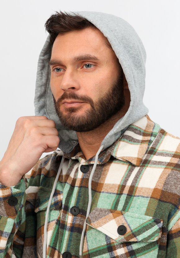 Рубашка с капюшоном в клетку шир.  580, рис. 16