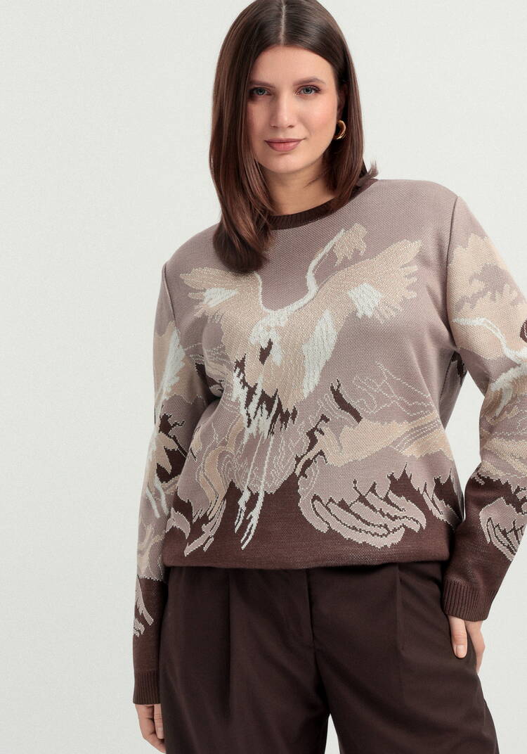 Джемпер с рисунком Журавль шир.  750, рис. 15