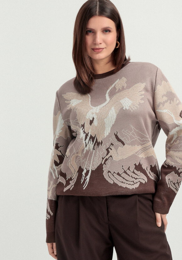 Джемпер с рисунком Журавль шир.  580, рис. 15