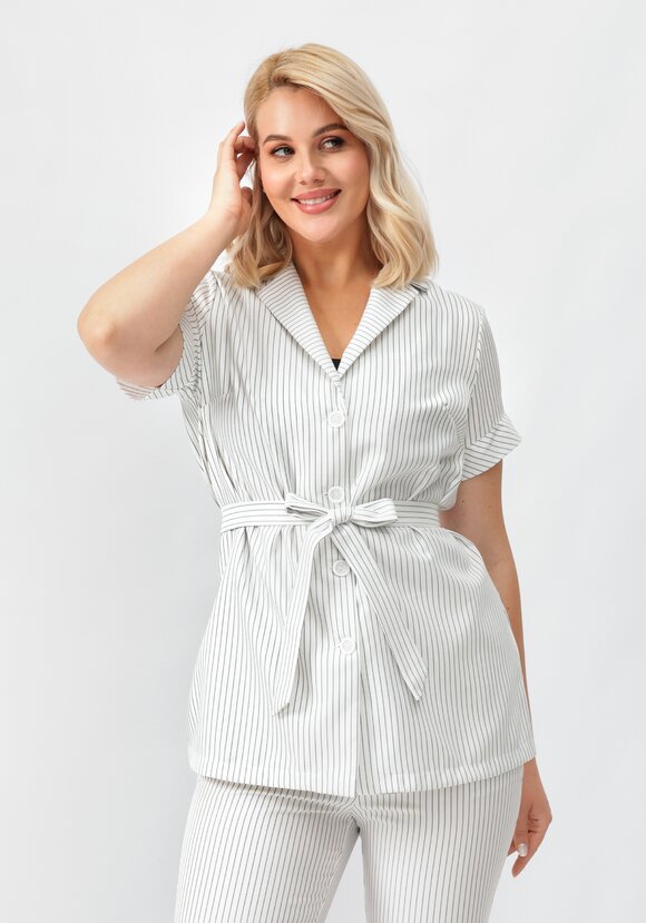 Костюм блуза и брюки в полоску шир.  580, рис. 9